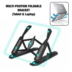 Support Laptop Pliable en Plastique Dur – Léger et Réglable