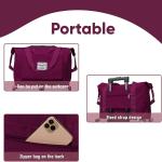 Sac de voyage pliable de grande capacité Sac fourre-tout Bordeaux