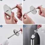 Ensemble Poubelle avec pédale 3l + brosse WC Inox brillant