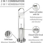 Porte Papier Toilette avec Brosse WC - INOX
