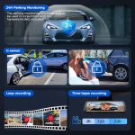 Caméra de Bord 10'' Full HD 1080p avec Vision à 170°