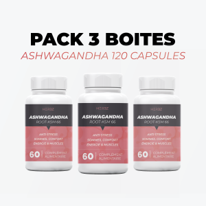 PACK 3 BOITES ASHWAGANDHA (180 CAPSULES)