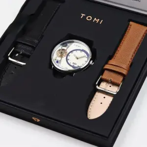 Montre de luxe Tomi Face Gear pour homme – Coffret élégant