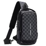 Sac de poitrine homme avec port USB – Imperméable et anti-vol