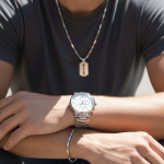 Pack Montre Homme Acier Inoxydable avec Collier et Bracelet MP004