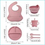 Kit Repas Bébé 6 Pièces Silicone Sans BPA