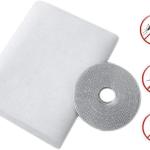 Moustiquaire de fenêtre avec ruban auto-aggripant et cutter 125*150CM BLANC