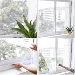 Moustiquaire de fenêtre avec ruban auto-aggripant et cutter 125*150CM BLANC