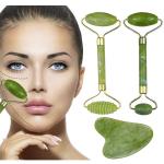 Set rouleau en jade naturel + outil Gua Sha