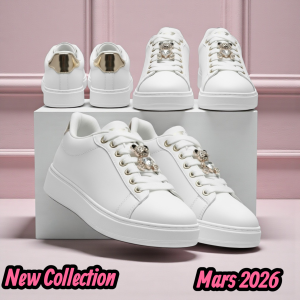 Baskets  – Nouvelle Collection Mars 2026 – Blanc & Or