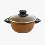 Batterie de Cuisine - 100% Granite - 14 pièces - Marron